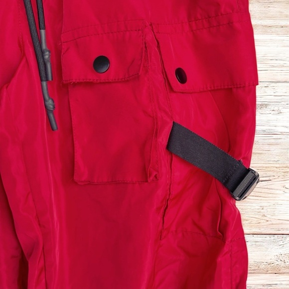Men’s VTG Decibel Red Cargo Zippered Nylon Parachute Pants Street Wear M EUC - Picture 4 of 16
